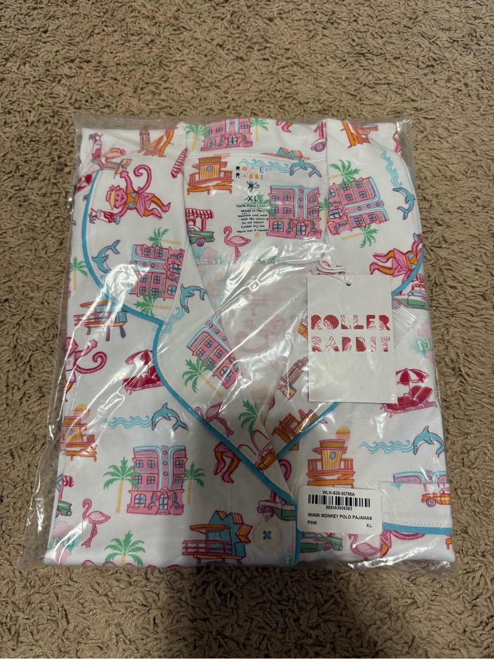 Miami Roller Rabbit XL Polo Pajama Set